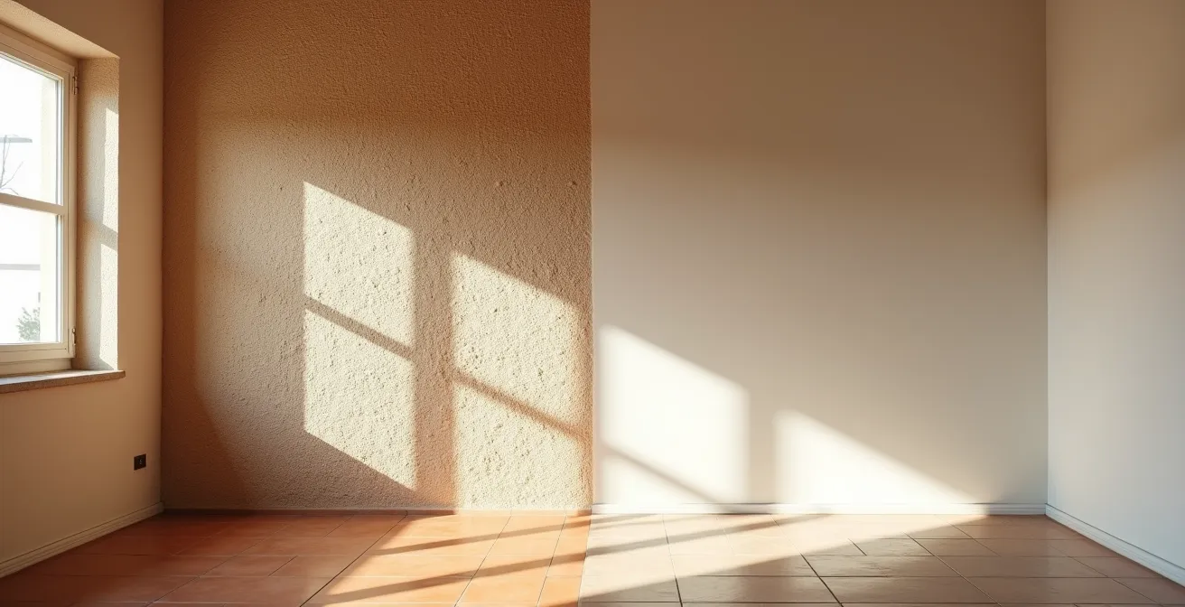 antes y después alisar paredes gotelé