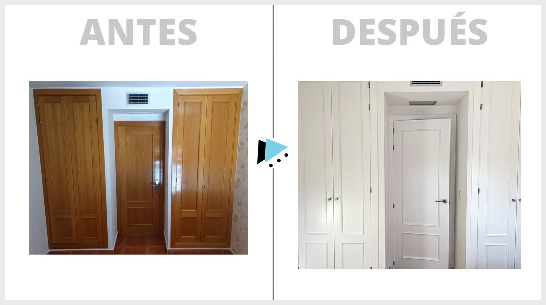 antes y después lacado de puertas