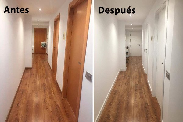 antes y después lacado de puertas
