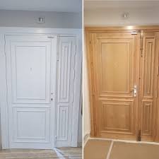 antes y después lacado de puertas