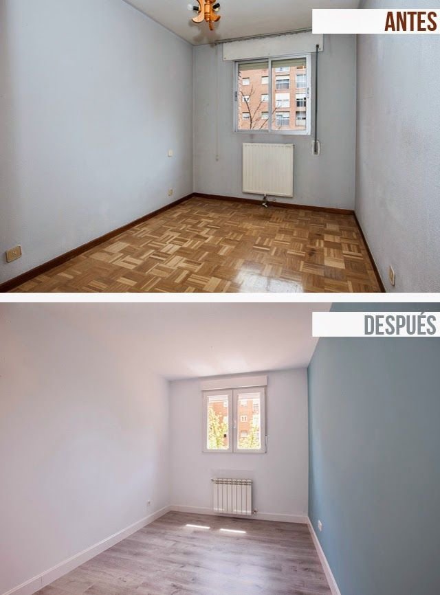 antes y después de pintar piso